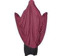 Yaqeen Khimar de prière une pièce en lycra extensible, taille XL, bordeaux, XL