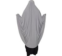 Yaqeen Khimar de prière une pièce en lycra extensible, taille XL, gris clair, XL