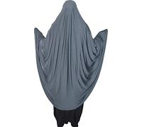 Yaqeen Khimar de prière une pièce en lycra extensible, taille XL, gris foncé, XL