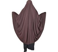 Yaqeen Khimar de prière une pièce en lycra extensible, taille XL, marron, XL