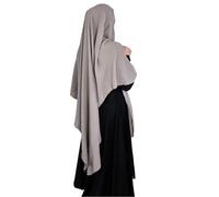 Yaqeen Khimar Triangle long hijab pour musulman une pièce en tissu crêpe doux Matériau Chadors Arabie Robe de prière islamique Châles musulmans, taupe, Taille unique