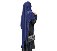 Yaqeen Long hijab en jersey Khimar coupe diamant pour musulman une pièce foulard en lycra robe de prière musulmane châles musulmans, bleu marine, Taille unique