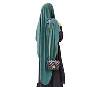 Yaqeen Long hijab en jersey Khimar coupe diamant pour musulman une pièce foulard en lycra robe de prière musulmane châles musulmans, vert émeraude, Taille unique