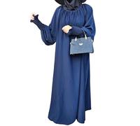 Yaqeen Nidha Abaya - Robe longue pour musulmane | Mode modeste, robe de prière islamique pour tenue décontractée, mosquée, Madrassa, Ramadan, Aïd, Hajj et Umrah, bleu marine, taille unique