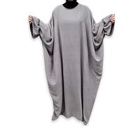 Yaqeen Robe longue style Abaya Jazz Muslimah - Style bohème - Grande taille - Idéale pour les loisirs, la mosquée, la Madrassa, le Ramadan, l'Aïd, le Hajj, la Umrah, taupe, taille unique