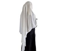 Yaqeen XL-Khimar-Triangle-Hijab pour les musulmans, en une pièce, en crêpe doux, voile, matériau, chadors, Arabie, robe de prière islamique, écharpes musulmanes, couverture du corps, Blanc., taille