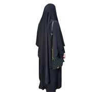 Yaqeen XL Khimar Triangle Long Hijab pour femme musulmane - 1 pièce - Écharpe de tête en tissu Jazz - Chadors Arabie - Robe de prière islamique - Châles musulmans - Jilbab, noir profond, Taille unique