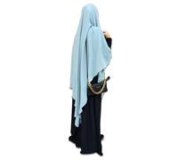 Yaqeen XL Khimar Triangle Long Hijab pour femme musulmane - 1 pièce - Écharpe de tête en tissu Jazz - Chadors Arabie - Robe de prière islamique - Châles musulmans - Jilbab, pistache, Taille unique