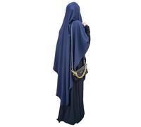 Yaqeen XL Khimar Triangle Long Hijab pour femme musulmane - 1 pièce - Écharpe de tête en tissu Jazz - Chadors Arabie - Robe de prière islamique - Châles musulmans - Jilbab, bleu marine, Taille unique
