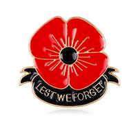YAQINUO Broche coquelicot rouge avec inscription « Lest We Forget » pour homme et femme