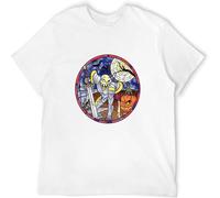 YAQINUO MediEvil Sir Daniel Fortesque Stained Glass Window Horror Men's T Shirt White S