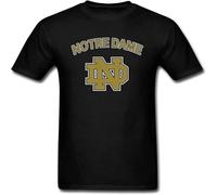 YAQINUO Men's Notre Dame Fighting Irish Logo T Shirt Black L