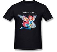 YAQINUO Men's Winx Club T Shirt Casual Graphic Short Sleeve Tops Black M