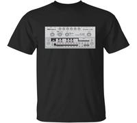 YAQINUO Roland Retro Bass Line TB-303 Trance Club Music T-Shirt Black L