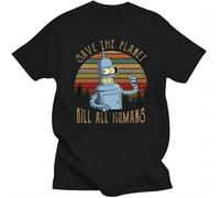 YAQINUO Save The Planet Kill All Humans T Shirt Black XL