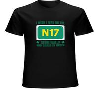 YAQINUO Saw Doctors I Wish I Was on The N17 Stone Walls Irish Mens Short Sleeve T Shirt Black 3XL