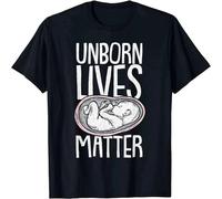 YAQINUO Unborn Lives Matter Anti Abortion Conservative Pro Life Gift O Neck 100% Cotton Casual Unisex T Shirt Black L