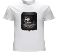 YAQINUO WB Horror It Storm Drain T Shirt Casual Graphic Short Sleeve Tops White 3XL