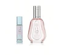 Yara 10ml Roll on parfumé & Yara 50ml Parfum Femme Musc en roll-on sans alcool 10ml:- Note de tête envoûtante d'ambre- Note de coeur chaleureuse de bois de santal- Note de fond sensuelle de musc blanc