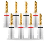 YARCHONN BFA Banana Prises Connecteurs Haut-Parleur, Plaqué Or 4mm Banane Connecteurs Terminaux Sans Solderless pour Haut-parleur Amplificateur Sound System Home Audio Wire Cable -8pcs