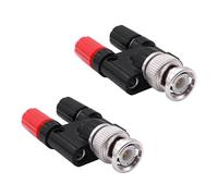 YARCHONN BNC à Banane Adaptateur BNC Mâle à 2 x 4mm Banane Double Femme Jack Socket Connecteur Coaxial Liaison Post Splitter pour HF Radio Antennes Oscilloscope -2pcs