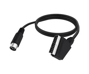 YARCHONN Câble conducteur DIN vers péritel 8 broches - Pour console de jeu - 21 broches - Fiche péritel RVB vers DIN 8 broches - Câble AV - Adaptateur audio vidéo - Pour console de jeu, TV, PC