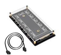 YARCHONN Hub ARGB 5 V 3 broches 1 à 10 voies RGB LED Contrôleur avec alimentation SATA Interface ARGB étendue