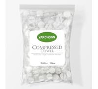 YARCHONN Lot de 100 lingettes compressées pour le visage, lingettes pour les mains, portables, compactes, jetables, en coton, pratiques pour la randonnée, le camping, les voyages, la maison.