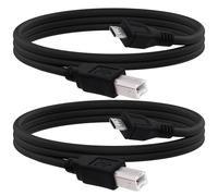 YARCHONN Lot de 2 câbles d'imprimante Micro USB 5 broches mâle vers USB standard type B mâle OTG Câble de charge de données pour téléphone, tablette, imprimante, piano électronique Midi - 1,5 m