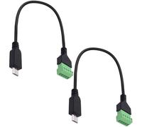 YARCHONN Lot de 2 câbles micro USB à vis 5 broches Boulon Bouclier Terminal Pluggable Type Convertisseur Rallonge Adaptateur avec micro USB 30 cm