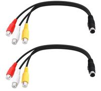YARCHONN Lot de 2 câbles vidéo S-Video 4 broches vers 3 RCA AV - Mini DIN - 4 broches SVHS mâle vers 3 RCA femelle - Double blindage - Rouge, jaune, blanc - Adaptateur vidéo pour projecteur TV - 25 cm