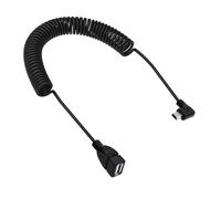 YARCHONN Mini câble USB OTG spiralé mini B 5 broches mâle vers USB type A femelle câble adaptateur pour appareils de voiture MP3/MP4 appareils photo numériques clavier, souris