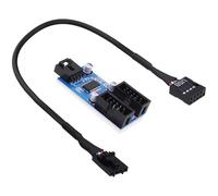YARCHONN Répartiteur de carte mère USB 2.0 - 9 broches - 1 mâle vers 2 ports internes USB 2.0 femelle - Câble d'extension pour carte WiFi CPU - 30 cm