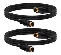 YARCHONN S-Video Cable 4 Pin Mini Din SVideo Extension Cable, connecteur mâle de cordon de plomb SVHS pour caméras HDTV VCR DVD Projector Caméra -2pcs (Mâle to Mâle)