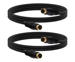 YARCHONN S-Video Cable 4 Pin Mini Din SVideo Extension Cable, connecteur mâle de cordon de plomb SVHS pour caméras HDTV VCR DVD Projector Caméra -2pcs (Mâle to Mâle)