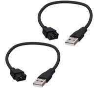 YARCHONN USB 2.0 à 9 épingles câble d'adaptateur d'en-tête de carte mère USB Type A mâle à 9 épingles mâle câble de convertisseur de données de carte mère -20cm-2pcs