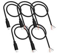 YARCHONN USB type - C 6 broches câble de queue, USB C mâle à 6 cœurs nu câble de données ouvert 5a CC1 / cc2 pour réparation de bricolage - 5pcs - 30cm / 11.8in