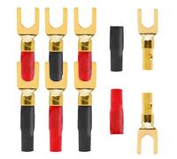 Yarchonny Spade Prises Haut-parleur Connecteurs Barrière Plaqué Or Fourche Banane Bouchons Connecteurs Soudés pour Amplificateur Sound System Câble Audio -8pcs
