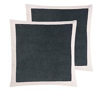 Yard Auden Lot de 2 Coussins Garnis de Velours et Polyester Gris Silex 50 x 50 cm