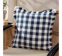 Yard Barton Coussin Garni de Plumes en Coton à Carreaux