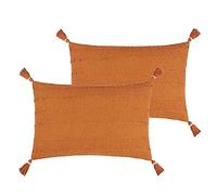 Yard Caliche Lot de 2 Coussins texturés Garnis de Pompons en Polyester 40 x 60 cm