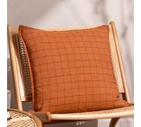 Yard Coussin Garni de Plumes à Carreaux en Lin