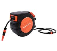 Yard Force HW HR20A Enrouleur de tuyau automatique 20 m - Montage mural pivotant à 180 °, repousse automatique, pression de fonctionnement 8 bar, avec buse de pulvérisation multiple et adaptateur de