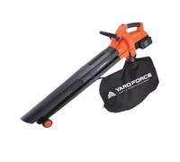 Yard Force LB C20W Souffleur à Feuilles à Batterie Double 20 V Vitesse de l'air 200 km/h avec Sac collecteur de 45 l Fonction Aspiration/soufflage Facile, sans Batterie ni Chargeur