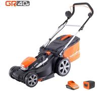 Yard Force Tondeuse à Gazon Rotative Sans Fil 40cm, avec Batterie Lithium-Ion 40V et Chargeur Rapide