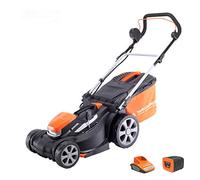 Yard Force Tondeuse à gazon sans fil 40 V 34 cm avec batterie lithium-ion et chargeur rapide LM G34A - GR 40, orange