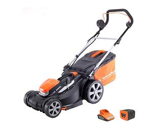 Yard Force Tondeuse à gazon sans fil 40 V 34 cm avec batterie lithium-ion et chargeur rapide LM G34A - GR 40, orange