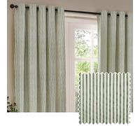 furn. Yard Hebden Paire De Rideaux à œillets - Rideaux Rayés Doublés De Coton Ultra Doux (Forêt - 168x229cm)