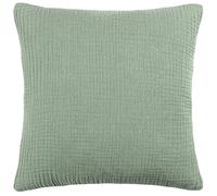 Yard furn Lark Coussin Rempli De Polyester - Doux Minimaliste Texturé Mousseline Coton Oreiller Décoratif (Eucalyptus - 45x45cm)