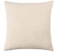 Yard furn Lark Coussin Rempli De Polyester - Doux Minimaliste Texturé Mousseline Coton Oreiller Décoratif (Naturel - 45x45cm)
